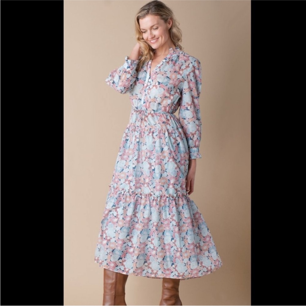 Margaret O'leary Peasant Dress in Vintage Floral no belt